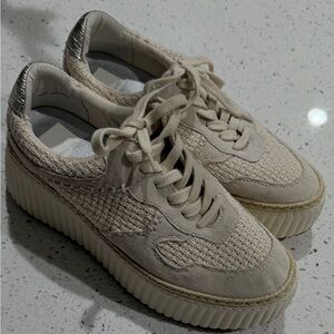 Dolce Vita Platform Sneakers Women’s Beige Woven Knit Espadrille Style